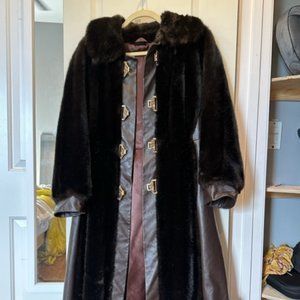 Fur and leather vintage coat!